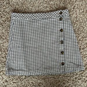 Beige plaid pencil skirt